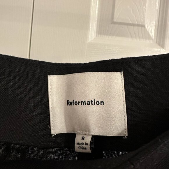 Reformation Size 8 Petra Linen Low Rise Pedal Pusher Pant - Picture 6 of 6